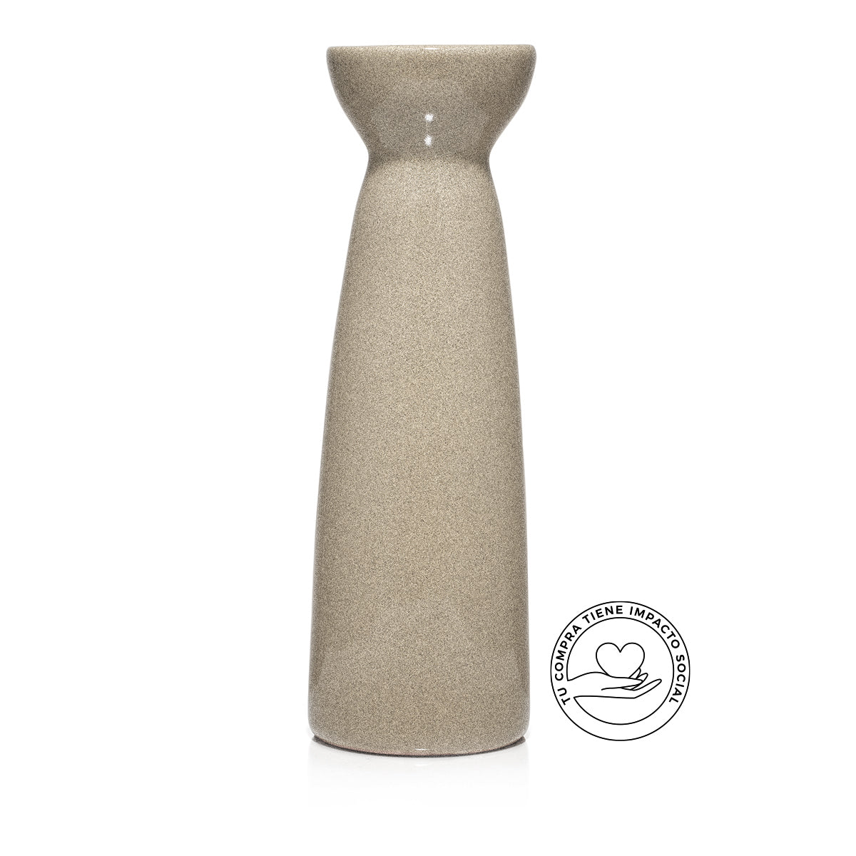 CANDELABRO CERÁMICA ALTO GRIS GRANITO